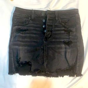 Black American Eagle denim skirt.
